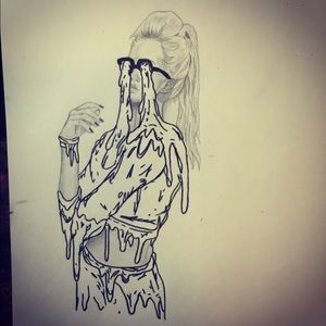 Slime girl drawing for tattoo